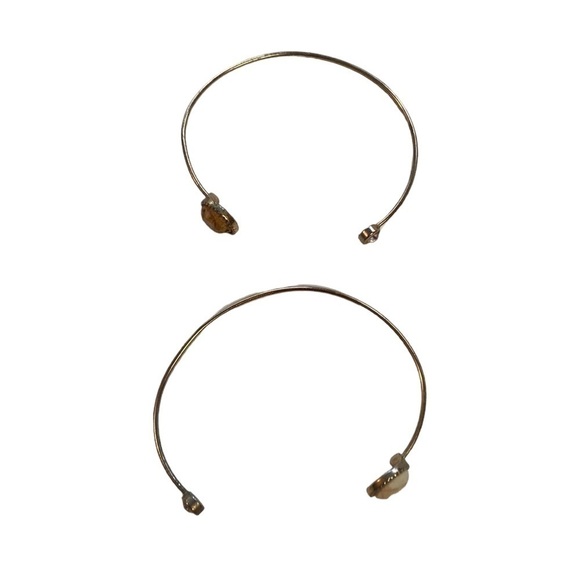 Two piece | Gold | Faux Stone | Bangle Set - Picture 6 of 11